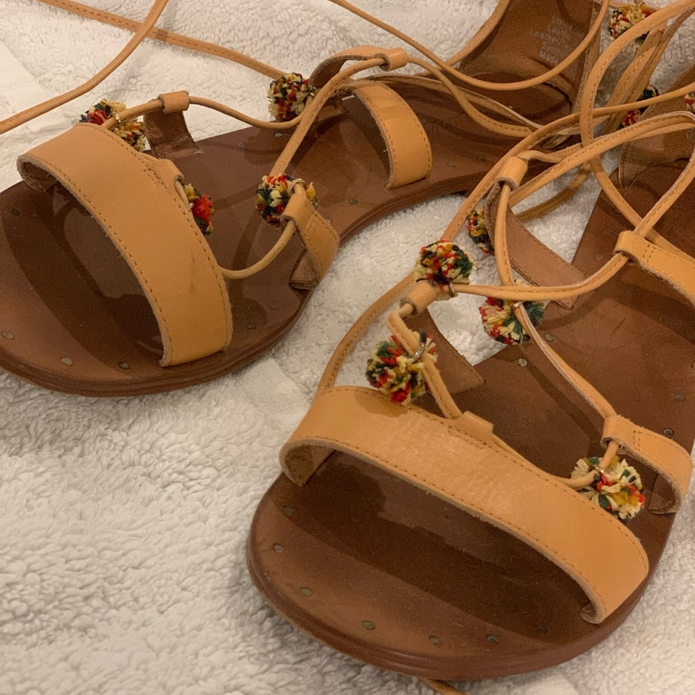 Madewell Nude Ankle Wrap Sandles